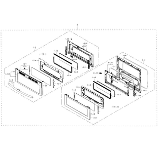 Door Section Diagram and Parts List for NE59J7850WG AA-0003 Samsung Range