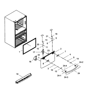 Freezer Door Diagram and Parts List for RF24FSEDBSR AA-0002 Samsung Refrigerator