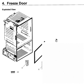 Freezer Door Diagram and Parts List for RF263TEAEWW AA-02 Samsung Refrigerator