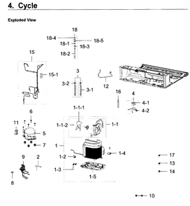 Cycle Diagram and Parts List for RF22K9581SG AA-0001 Samsung Refrigerator