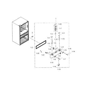 Flexzone Door Diagram and Parts List for RF31FMESBSR AA-03 Samsung Refrigerator