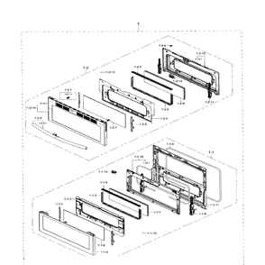 Door Diagram and Parts List for NE59J7850WG AA-0004 Samsung Range