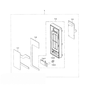 Control Panel Diagram and Parts List for MG14H3020CM AA-0000 Samsung Microwave