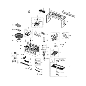 Main Assembly Diagram and Parts List for ME20H705MSB AA-0000 Samsung Microwave