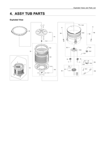 Tub Assembly Diagram and Parts List for WA50R5400AV US-03 Samsung Washer