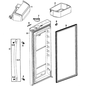 Right Door Diagram and Parts List for RFG293HAWP XAA-0000 Samsung Refrigerator