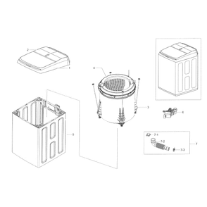 Main Assembly Diagram and Parts List for WA45K7600AW A2-0000 Samsung Washer