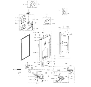 Part Location Diagram of DA61-09991A Samsung CASE GUARD-MIDDLE;RF-H92