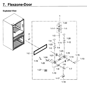 Flexzone Diagram and Parts List for RF22KREDBSG AA-03 Samsung Refrigerator