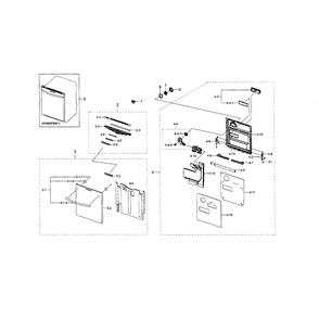 Door Diagram and Parts List for DW80F600UTW AA-01 Samsung Dishwasher