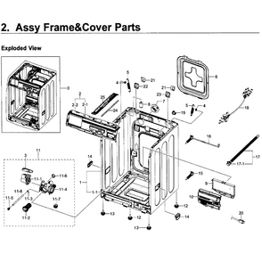 Frame Cover Diagram and Parts List for WF350ANP XAA-03 Samsung Washer