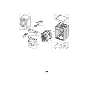 Main Diagram and Parts List for WF45N5300AW US-00 Samsung Washer