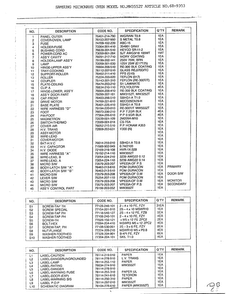 Complete Microwave Assembly Page 2 Diagram and Parts List for MW3552T XAA Samsung Microwave
