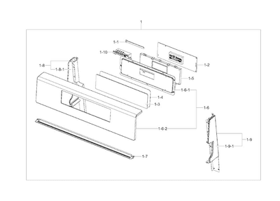 Control Box Diagram and Parts List for NX58F5500SB AA-0000 Samsung Range