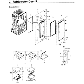 Fridge Door R Diagram and Parts List for RF28JBEDBSG AA-06 Samsung Refrigerator
