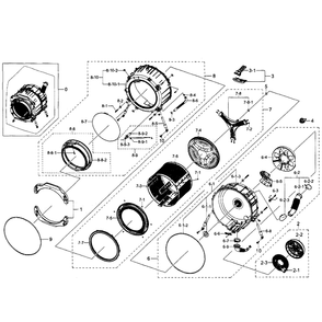 Tub-Drum Diagram and Parts List for WF350ANW XAA-06 Samsung Washer