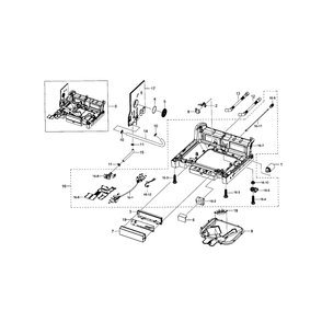 Base Assembly Diagram and Parts List for DW80J3020UB AA-00 Samsung Dishwasher