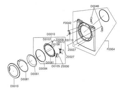 Fr Door Diagram and Parts List for DV306LGW XAA Samsung Dryer