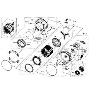 Tub-Drum Diagram and Parts List for WF350ANW XAA-02 Samsung Washer