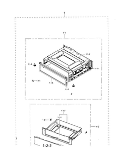 Drawer Section Diagram and Parts List for NE59J3420SB AA-0002 Samsung Range