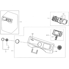 Control Panel Diagram and Parts List for DV42H5000EW A3-01 Samsung Dryer
