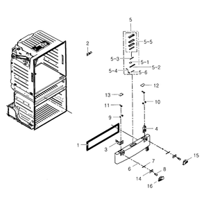 Flexzone Diagram and Parts List for RF25HMEDBSR AA-03 Samsung Refrigerator