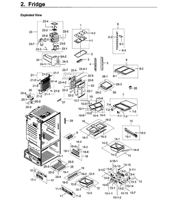 Fridge Diagram and Parts List for RF23HCEDBWW AA-0003 Samsung Refrigerator