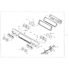 Control Panel Diagram and Parts List for NE58F9500SS AA-0000 Samsung Range