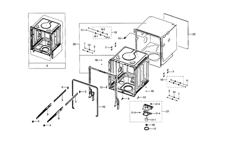 Part Location Diagram of DD63-00250A Samsung ABSORBER-BACK;DW9900H,FE