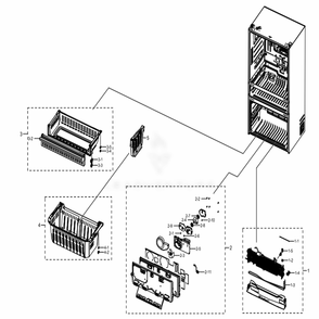 Freezer Diagram and Parts List for RF22NPEDBSG (AA)(0000) Samsung Refrigerator