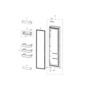 Part Location Diagram of DA91-03634N Samsung Door Foam Assembly