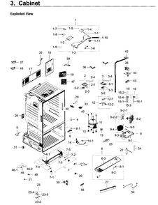 Cabinet Diagram and Parts List for RF23HTEDBSR AA-0004 Samsung Refrigerator
