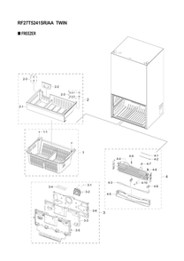 Freezer Parts Diagram and Parts List for RF27T5241SG AA-00 Samsung Refrigerator