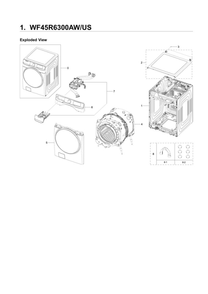 Main Assembly Diagram and Parts List for WF45R6300AW US-01 Samsung Washer