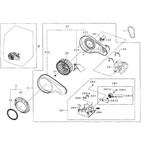 Motor Assy Diagram and Parts List for DV363EWBEUF A1-0000 Samsung Dryer