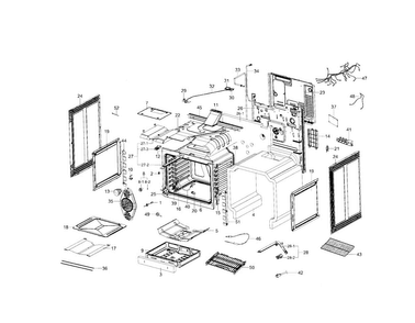 Cabinet Assy Diagram and Parts List for NX58H9950WS AA-0000 Samsung Range