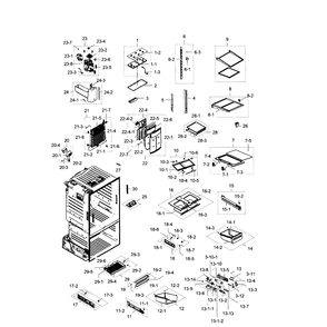 Fridge Diagram and Parts List for RF28HDEDPBC AA-01 Samsung Refrigerator