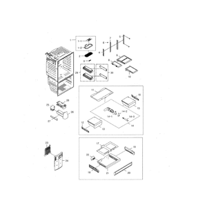 Refrigerator Diagram and Parts List for RFG29THDRS XAA-00 Samsung Refrigerator