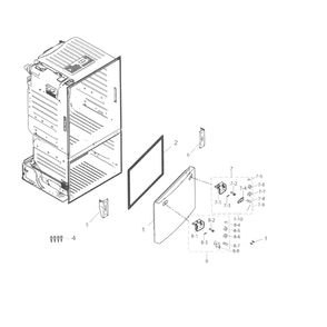 Freezer Door Diagram and Parts List for RF263BEAEBC AA-02 Samsung Refrigerator