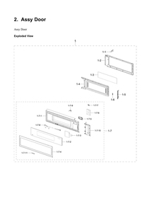 Door Assembly Diagram and Parts List for ME11A7510DG AA-00 Samsung Microwave