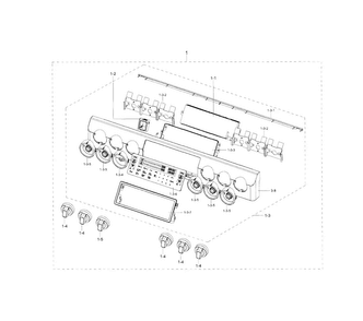Control Panel Diagram and Parts List for NX58H9950WS AA-0000 Samsung Range