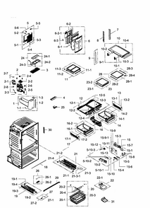 Fridge Diagram and Parts List for RF28HMEDBBC AA-0001 Samsung Refrigerator