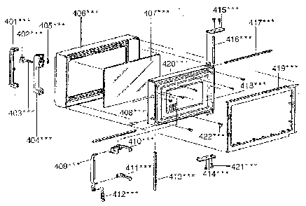 Door Diagram and Parts List for 4018996680  Kenmore Microwave