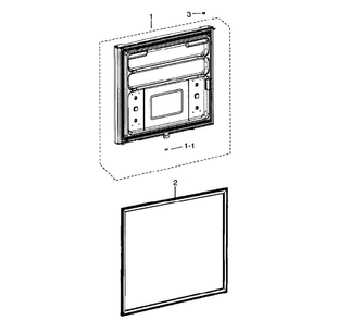 Freezer Door Diagram and Parts List for RB215ACWP XAA-0001 Samsung Refrigerator
