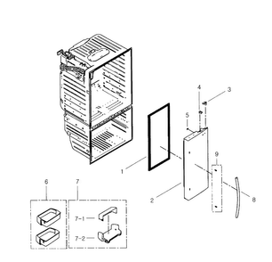Right Door Diagram and Parts List for RFG296HDBP XAA-0001 Samsung Refrigerator