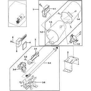 Burner Assembly Diagram and Parts List for DV328AGG XAA-00 Samsung Dryer