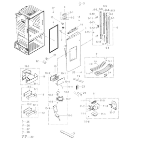 Flexzone Door Diagram and Parts List for RF263BEAEBC AA-02 Samsung Refrigerator