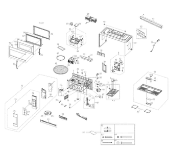 Cabinet Parts Diagram and Parts List for 40185053010  Kenmore Microwave