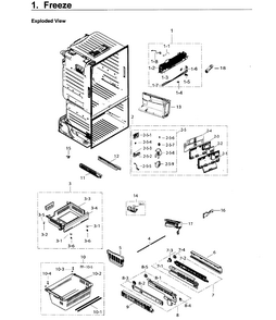 Freezer Diagram and Parts List for RF263BEAEWW AA-0004 Samsung Refrigerator