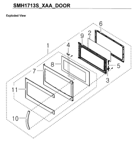 Part Location Diagram of DE94-02416Q Samsung Complete Door Assembly - Stainless